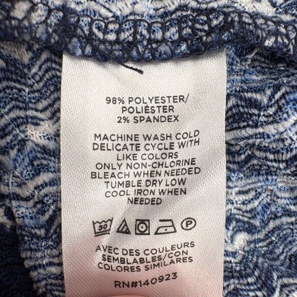 Loft Womens Navy Blue Short Sleeve Top Medium - Picture 3 of 6